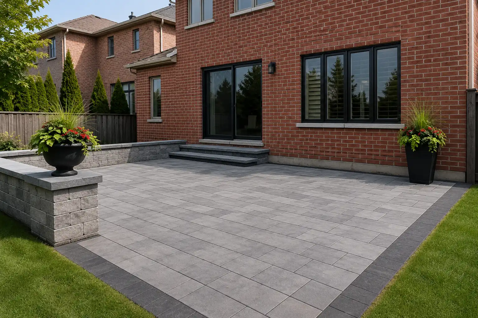 Interlocking backyard patio in Vaughan